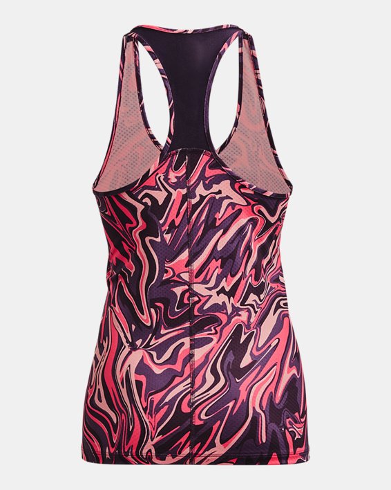 Women's HeatGear® Racer Print Tank, Purple, pdpMainDesktop image number 5